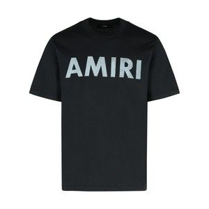 Amiri Black Cotton T-Shirt With Bold Logo Statement - NWT
